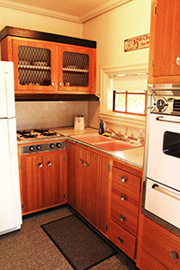 Cabins offer full kitchenettes